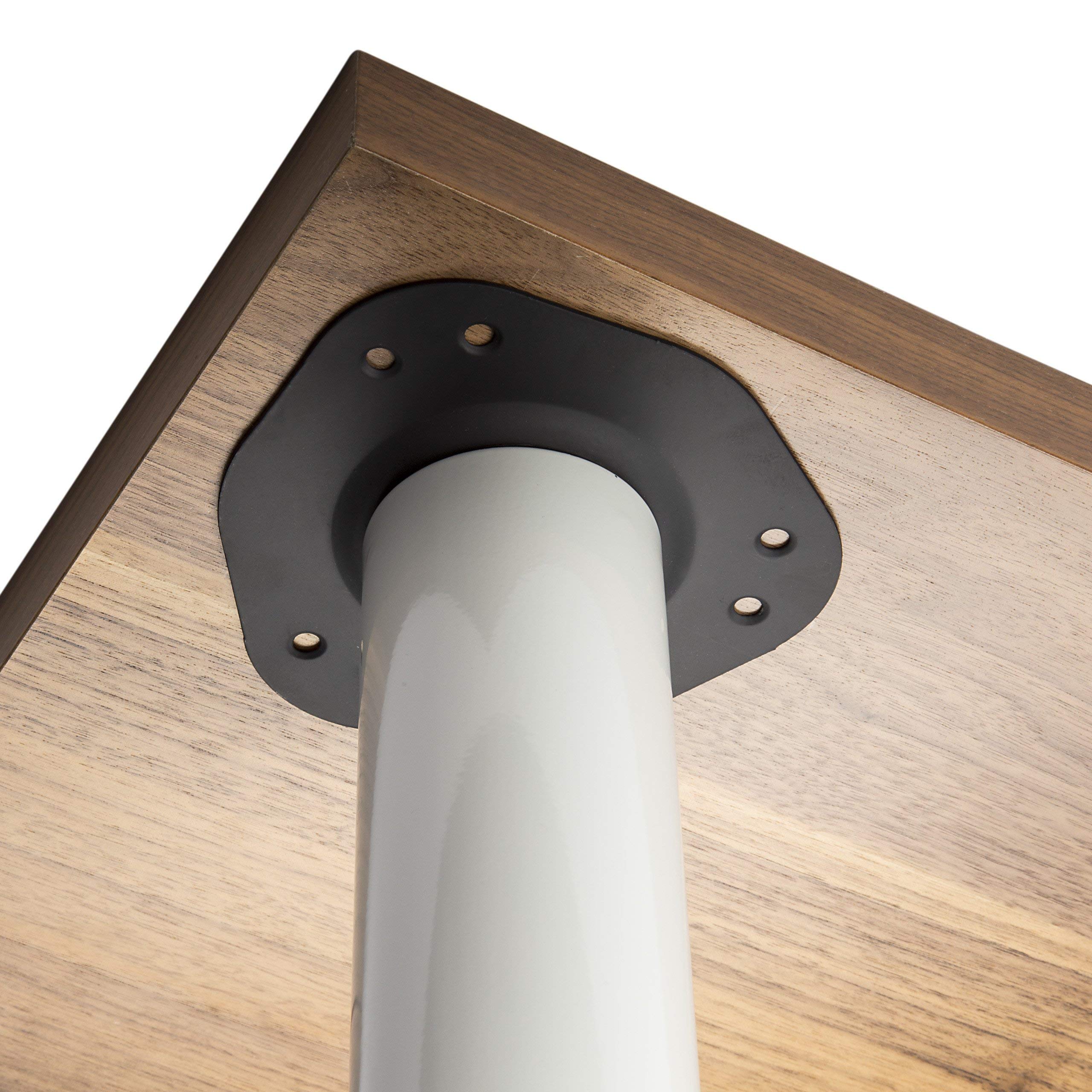 4er Set SO-TECH® Tischbeine/Höhe 870 mm/Höhenverstellbar/Ø 60 mm/WEIß/Tragkraft bis 75Kg je Fuß/Schreibtischbeine Möbelbeine Tischfüße