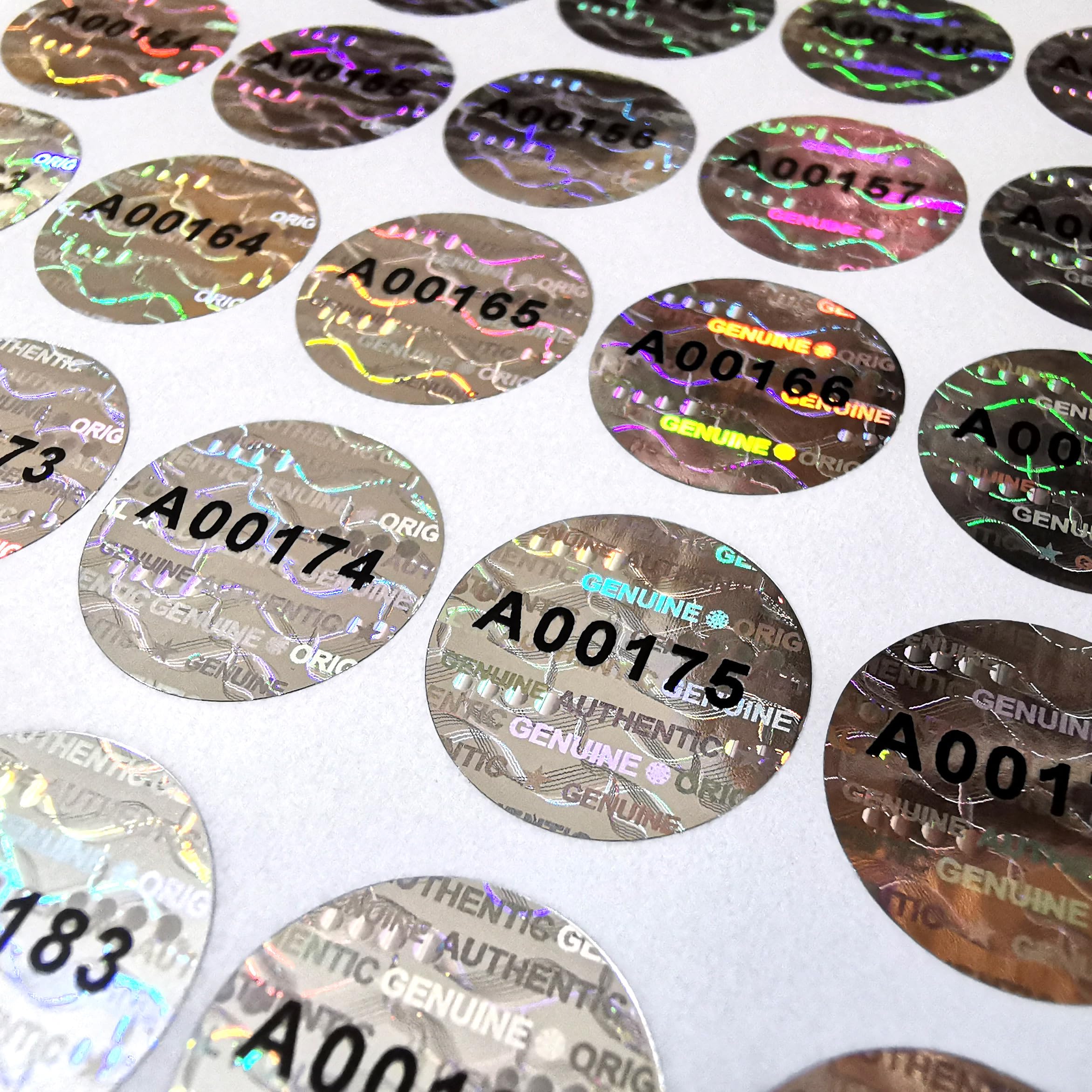 Tamper Proof Stickers 15mm with Genuine Security Hologram and Unique Serial Number Authentication (324)