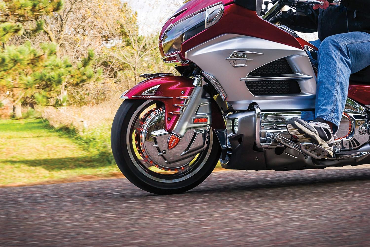 Kuryakyn 7455 Motorcycle Lighting Accent Accessory: LED Front Reflector Conversion for 2001-17 Honda Gold Wing GL1800 & F6B Motorcycles, Chrome, 1 Pair