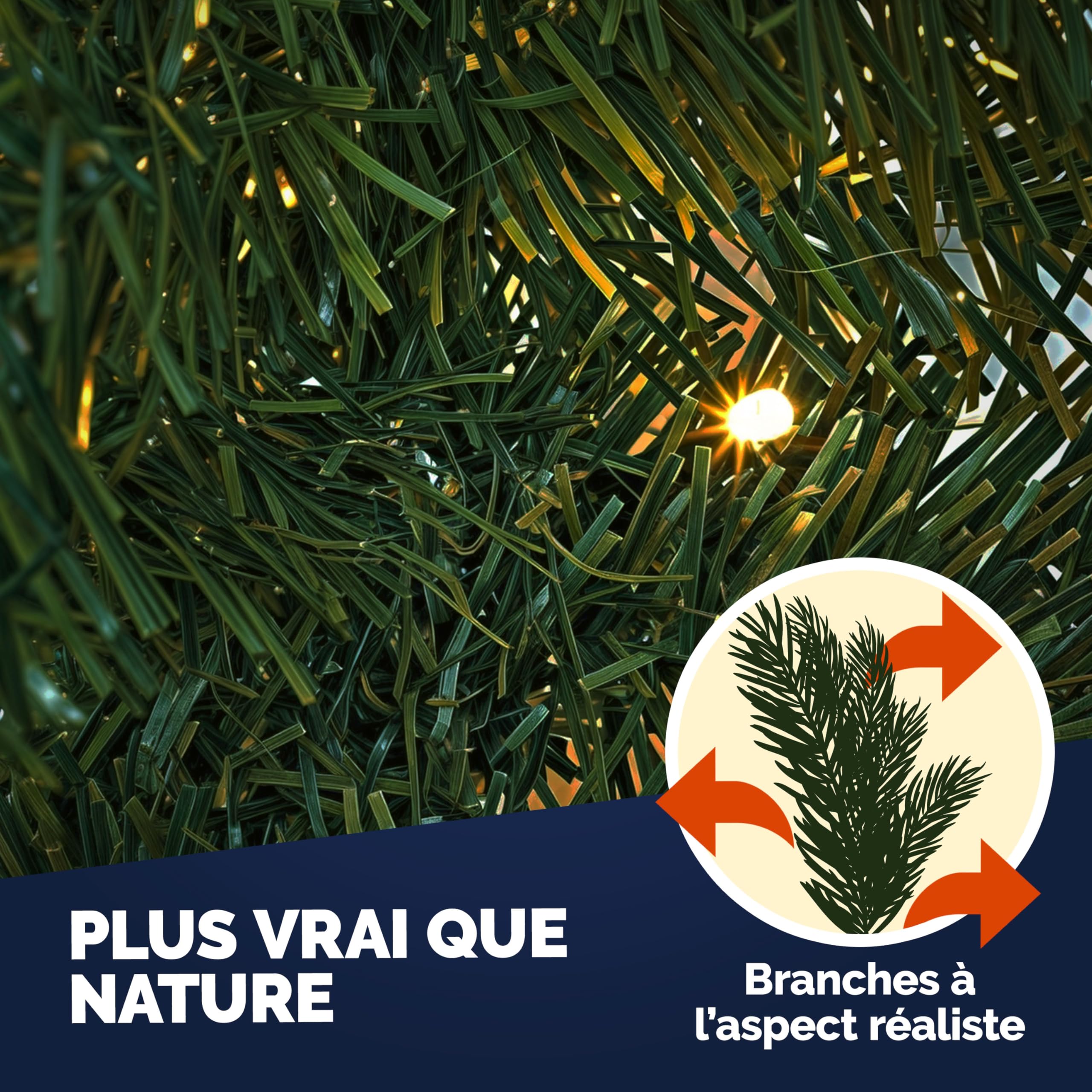 CASARIA® Guirlande de Noël Lumineuse avec déco 5m 80 LED Sapin Artificiel Télécommande Incluse Décoration de noël | lumière blanc chaud, télécommande, décoration noël, vert, sapin artificiel, résistant intempéries, décoration lumineuse, toit