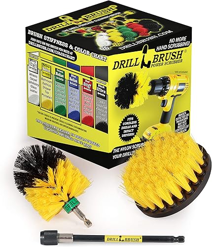 Miniatura 10 de Cepillo de taladro - Kit de limpieza con extensión - Cepillo de cubierta - óxido, calcio, manchas de agua dura - Piscinas de hormigón, fuentes de