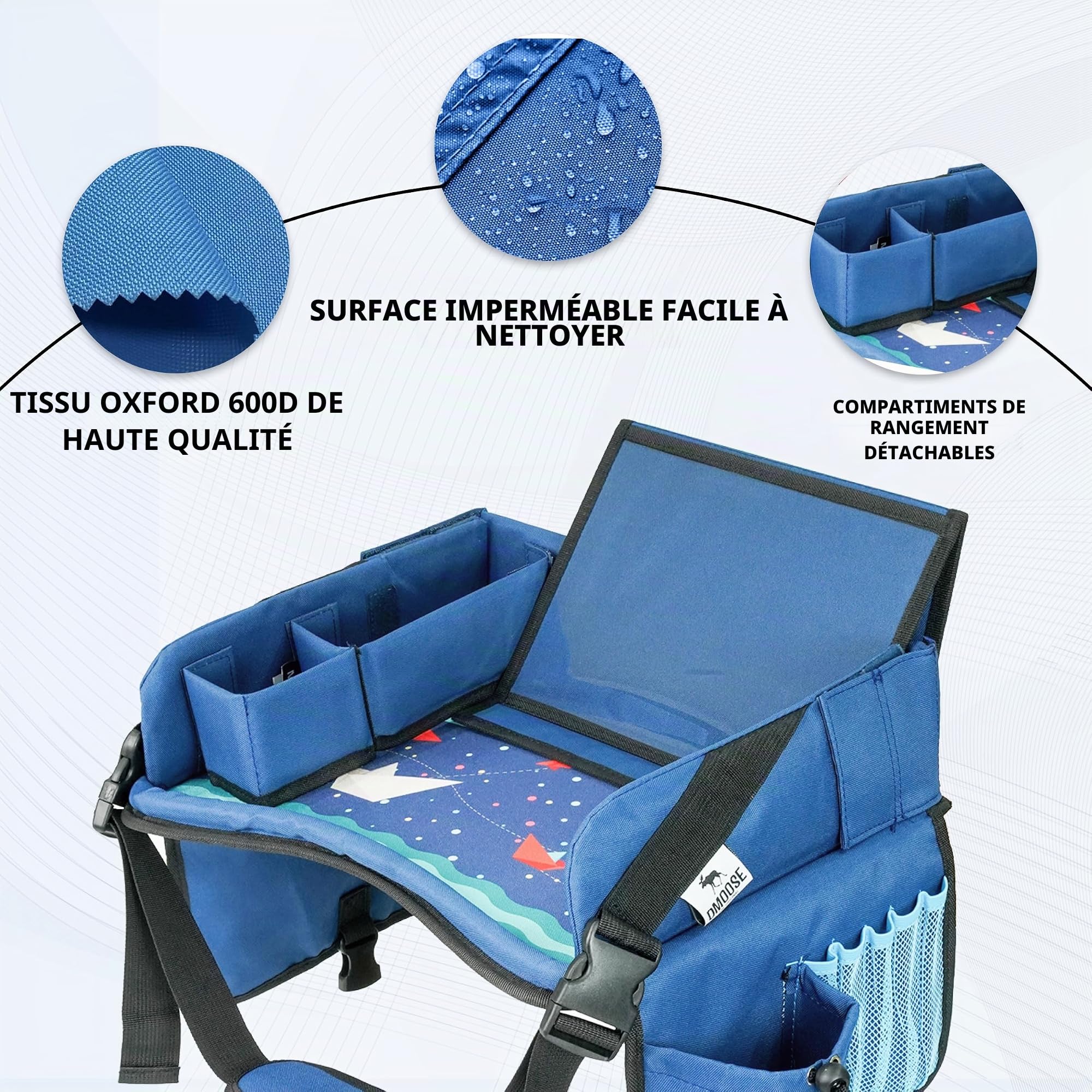 DMoose Siège auto pour table et tout-petits, plateau de voyage pour siège auto, plateau pour avion, accessoires essentiels de bureau de voyage, plateau de table pour enfants Road Trip Activities