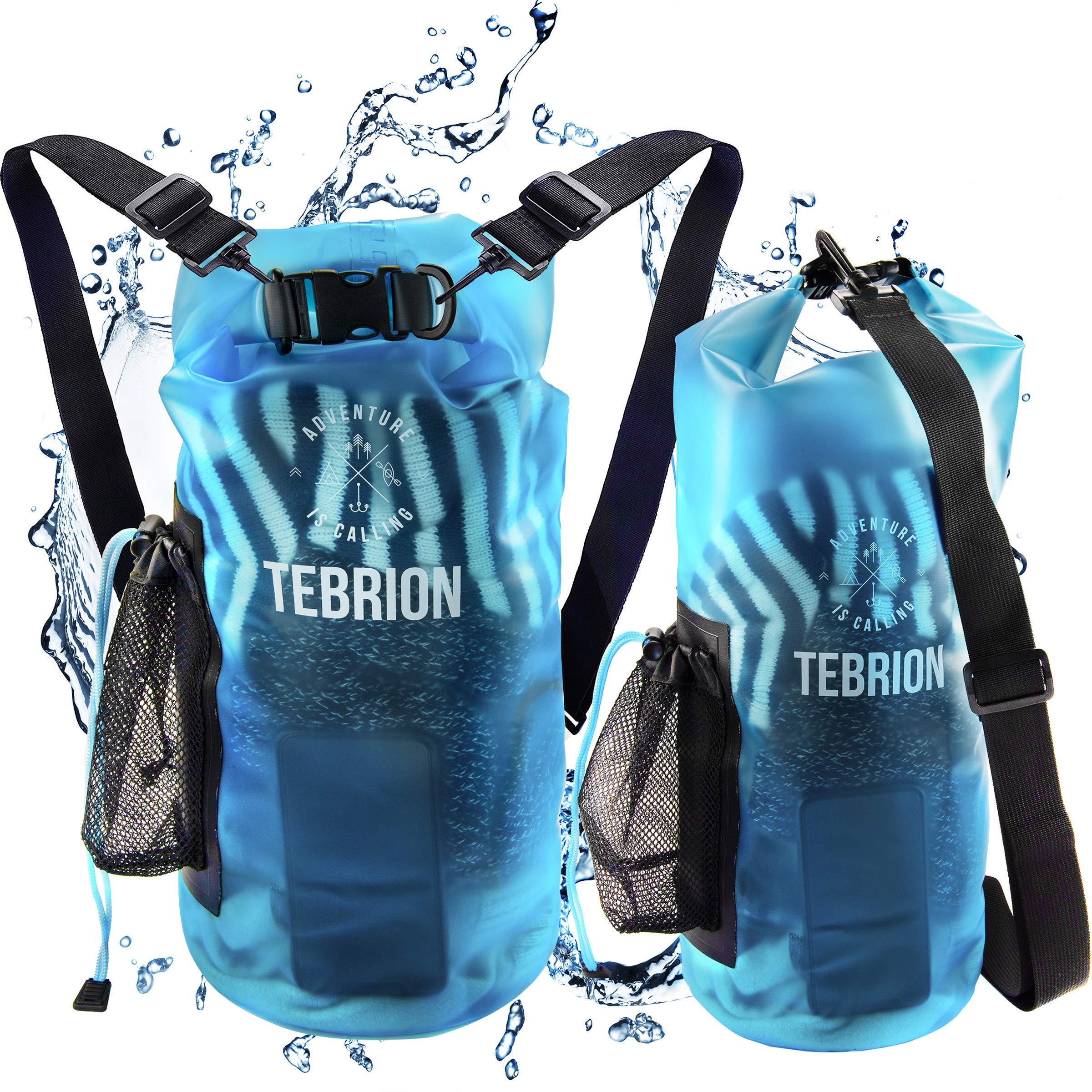 TEBRION 10L / 10L + 20L Premium 100% Waterproof Dry Bag Thick & Lightweight - Roll Top Sack Keep Gear Dry and Safe Perfect for Kayaking, Rafting, Boating, Surfing High Value Sets!