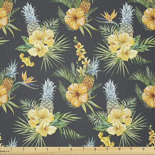 Vista 30 de Ambesonne Tela oriental por The Yard, patrón de Oriente Medio Feliz Año Nuevo en letras hebreas Manzana Granada, tela de microfibra para artes