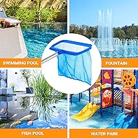 Vista 5 de Skimmer de piscina - Red de skimmer de piscina sin poste, red de skimmer de hojas de piscina con marco reforzado, redes de piscina de mayor