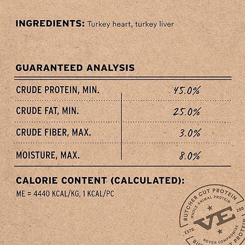 Miniatura 3 de Vital Essentials Golosinas para perros con menudas de pavo, 2 onzas, crudas liofilizadas, un solo ingrediente, golosinas de entrenamiento con alto