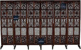 PINK CITY ARTS Wooden Partitions Made of Wood Room Divider for Living Room with Stands Hall Bedroom Wall Separator Panel 6 Feet (6 Panel with Stands)