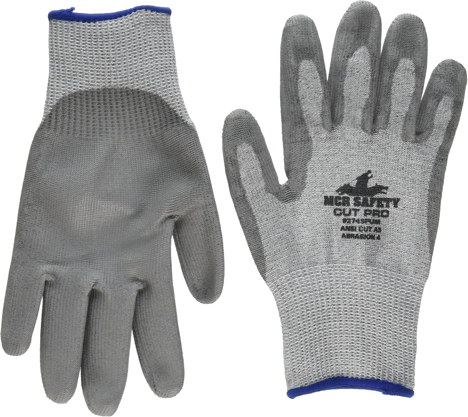 MCR Safety 92743PUM Cut Pro Gloves, Salt/Pepper HPPE/Steel Shell, Gray