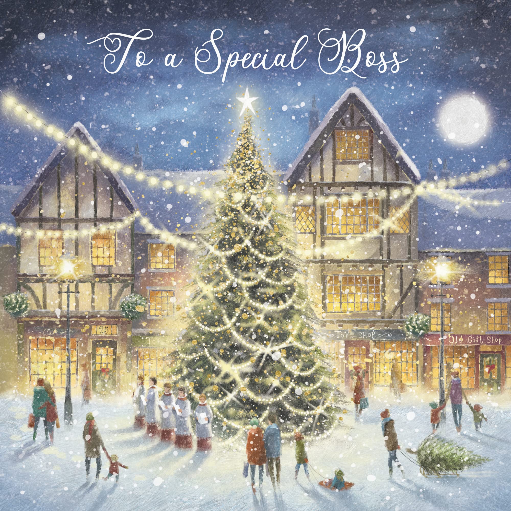 Hunts England, Boss Christmas Card, 'Christmas Eve', To A Special Boss, Milo's Gallery Collection, Christmas Wording Inside - Image 2
