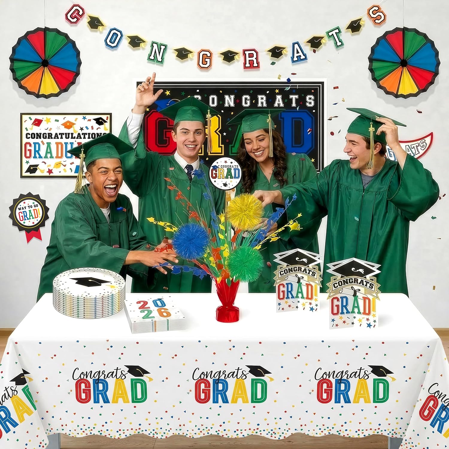Party City Multi Color Graduation Party Kit for 24
