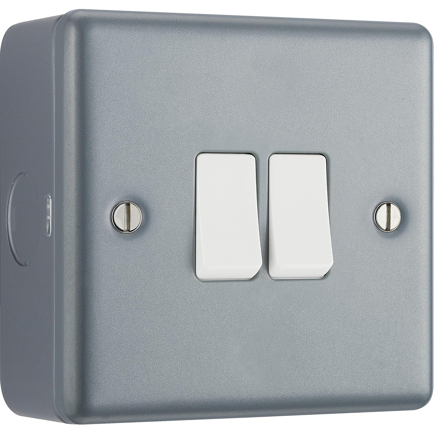 Masterplug - Metal Clad 2-Way 2-Gang Light Switch