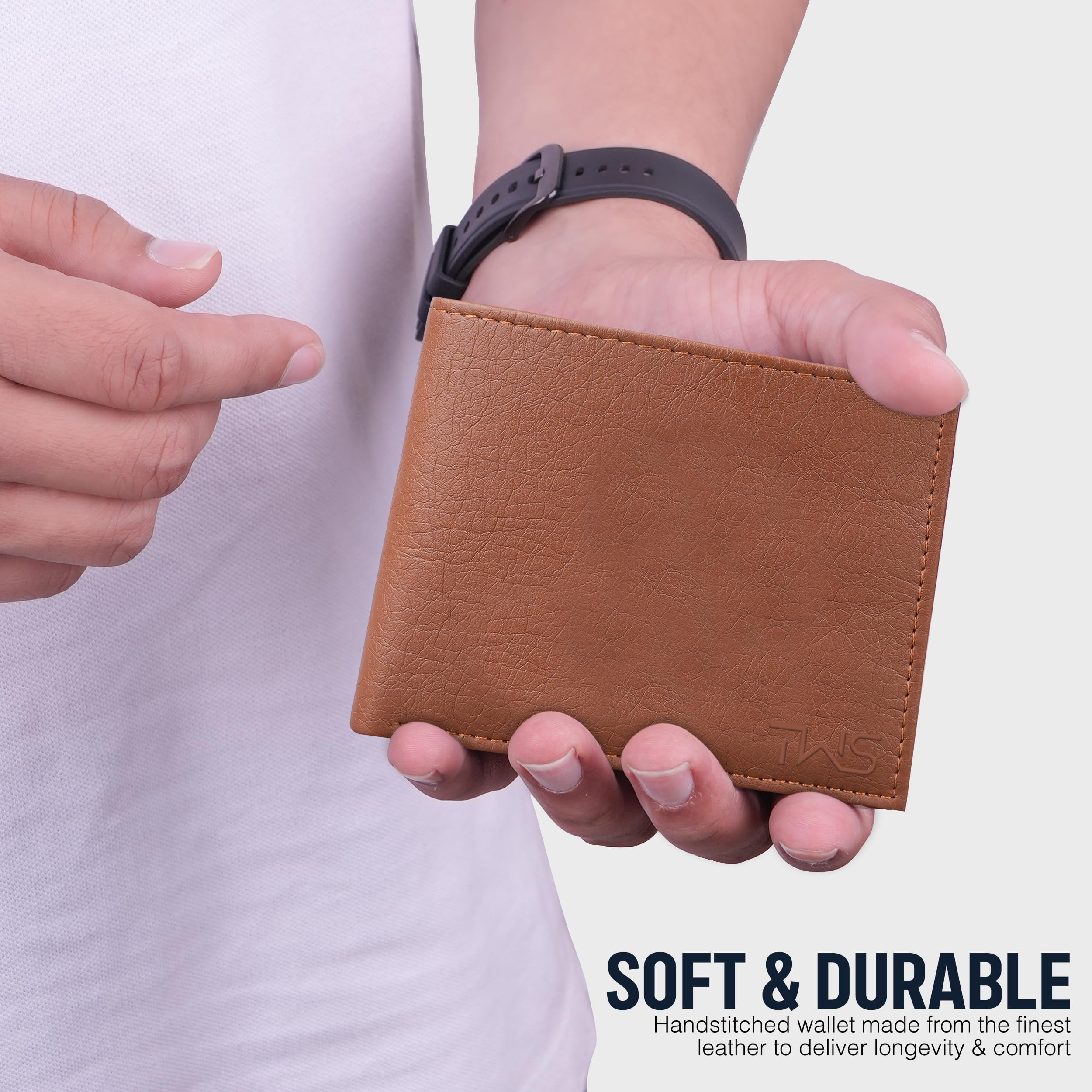 The Wallet Store Premium Quality Textured Men's Wallet - Tan