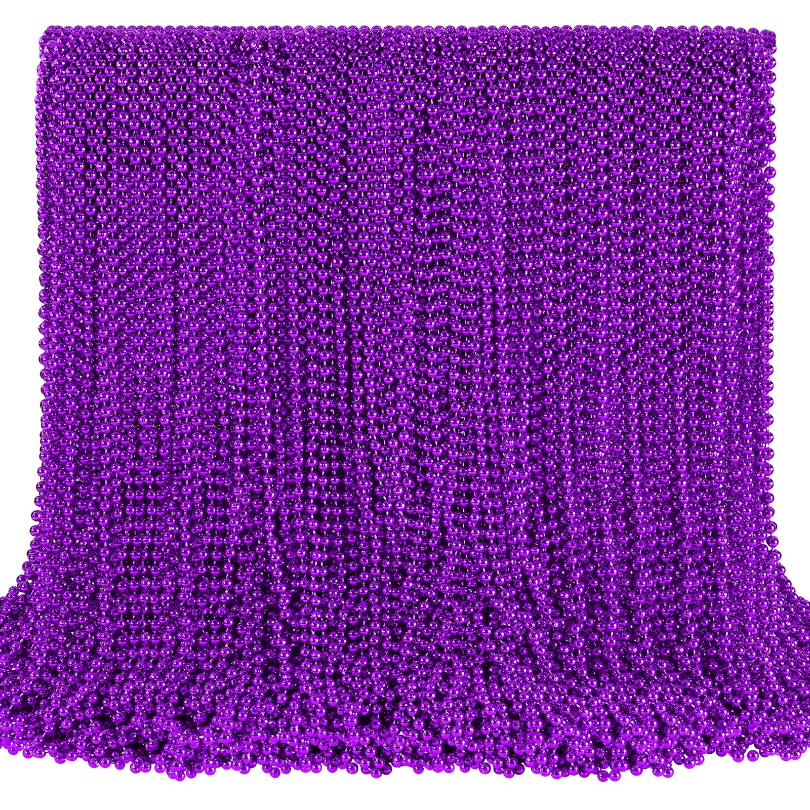 SHAOQINLIN 144 PCS Purple Mardi Gras Beads Bulk