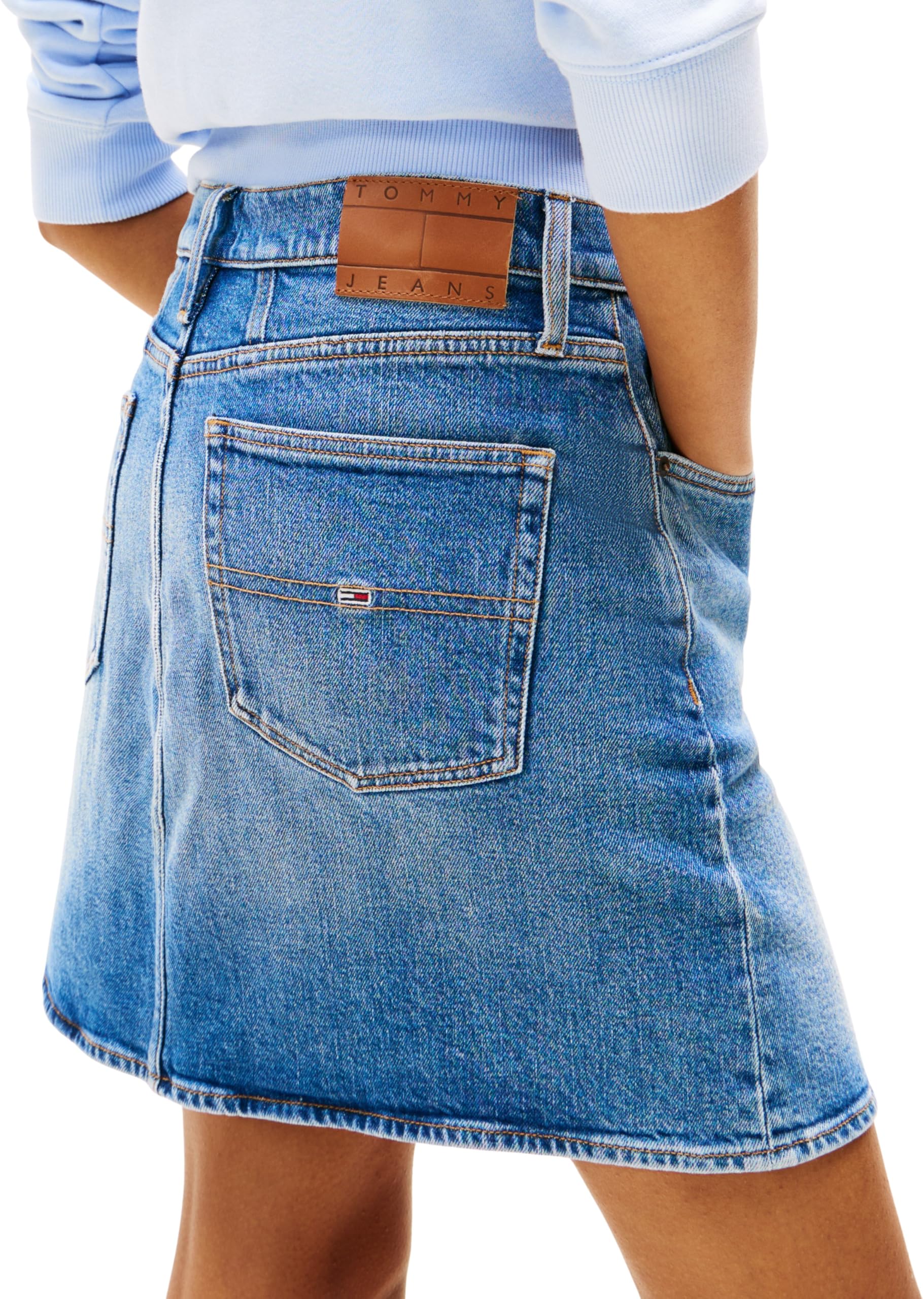 Tommy Jeans Damen Mom Skirt Bi0134 Dw0dw20136 Gerader Rock