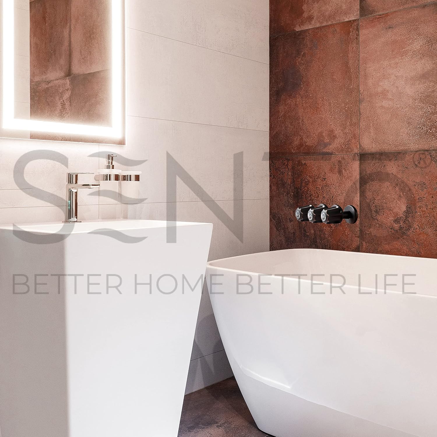 SENTO Bathtub and Shower 3 Handle Tub Trim Set For Gerber Faucets Bathtub Shower, Easy Installation, Heavy Duty Metal, Oil Rubbed Bronze