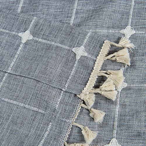 Miniatura 4 de YoKii Cortinas bohemias de cocina de 36 pulgadas de largo, modernas cortinas cortas de lino y algodón para ventana, cortinas semitransparentes con