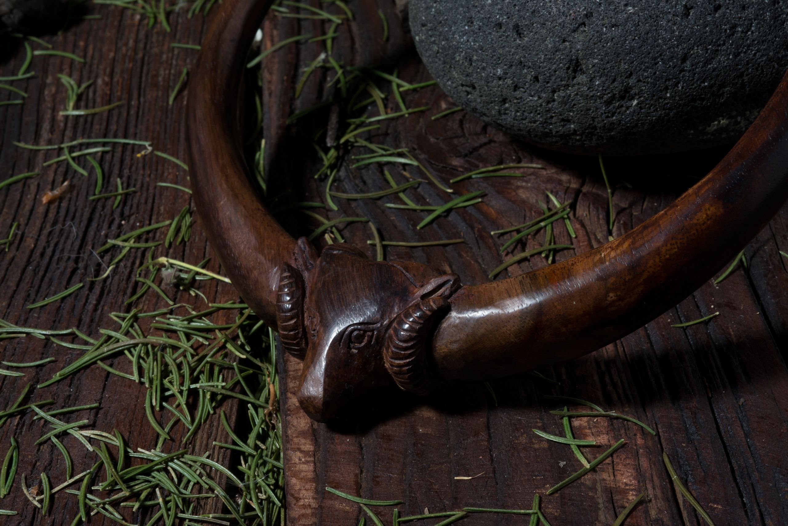 Windalf Wikinger Torques RAM Ø12.5 cm Halsreif Widderkopf Nordische Mythologie Holz