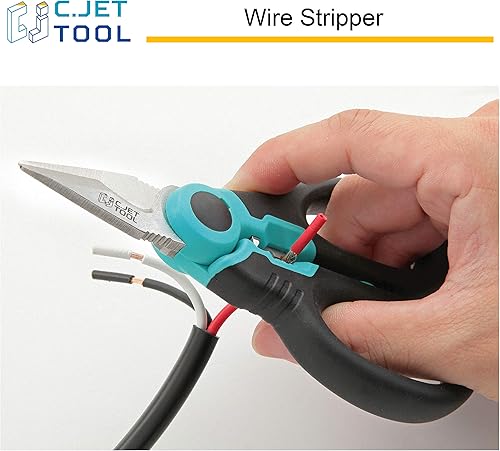 Miniatura 9 de Tijeras de electricista de acero inoxidable de 6 pulgadas para cable blando de cobre de aluminio (turquesa)