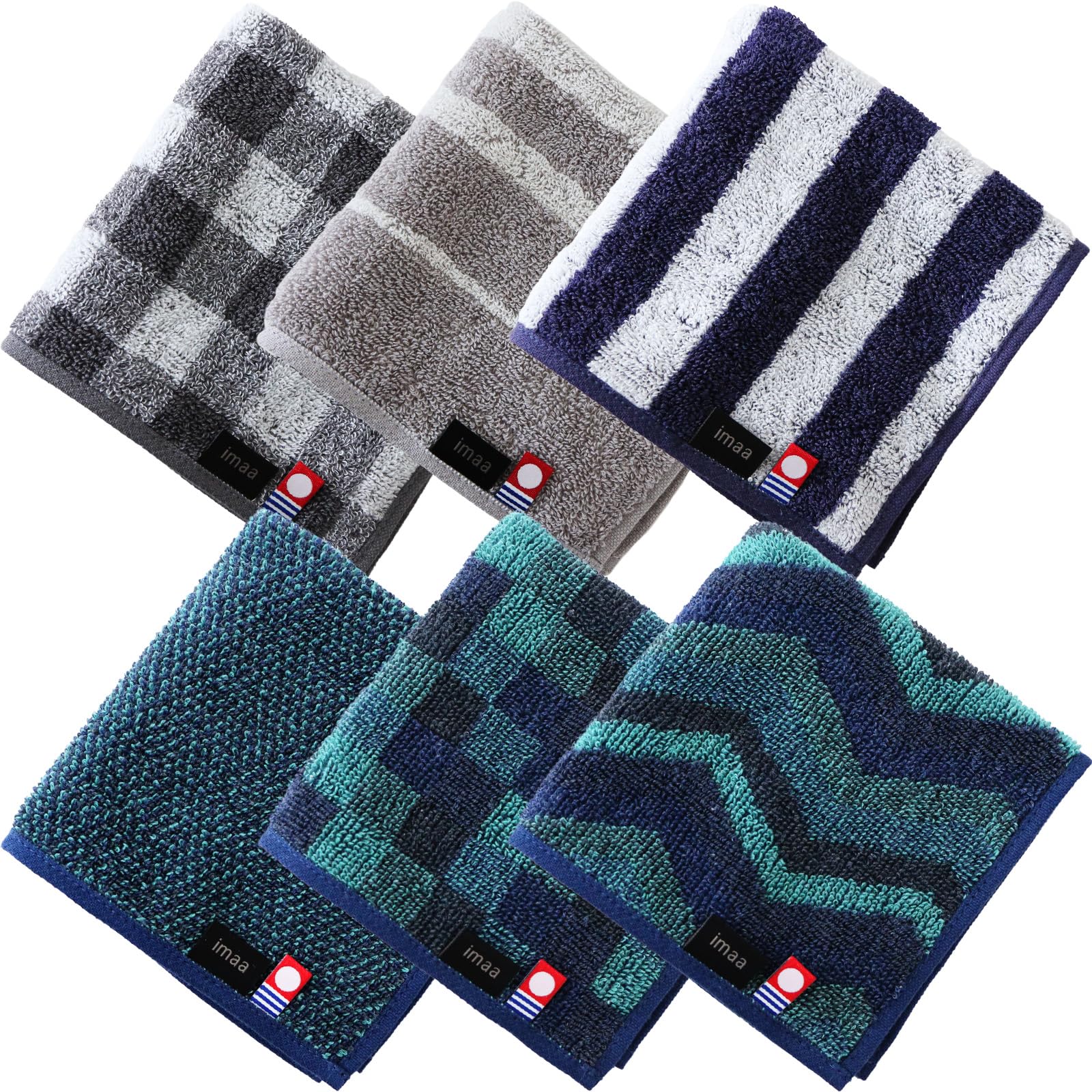 Imabari Towel Handkerchief Set of 6 PLA Antibacterial Cotton Japan Made