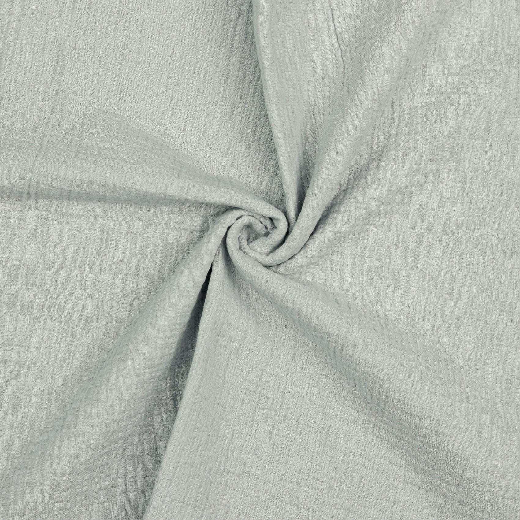 VmG-Store Mussola Double Gauze - Tessuto al metro, 54 colori (50 x 135 cm) (grigio 003
