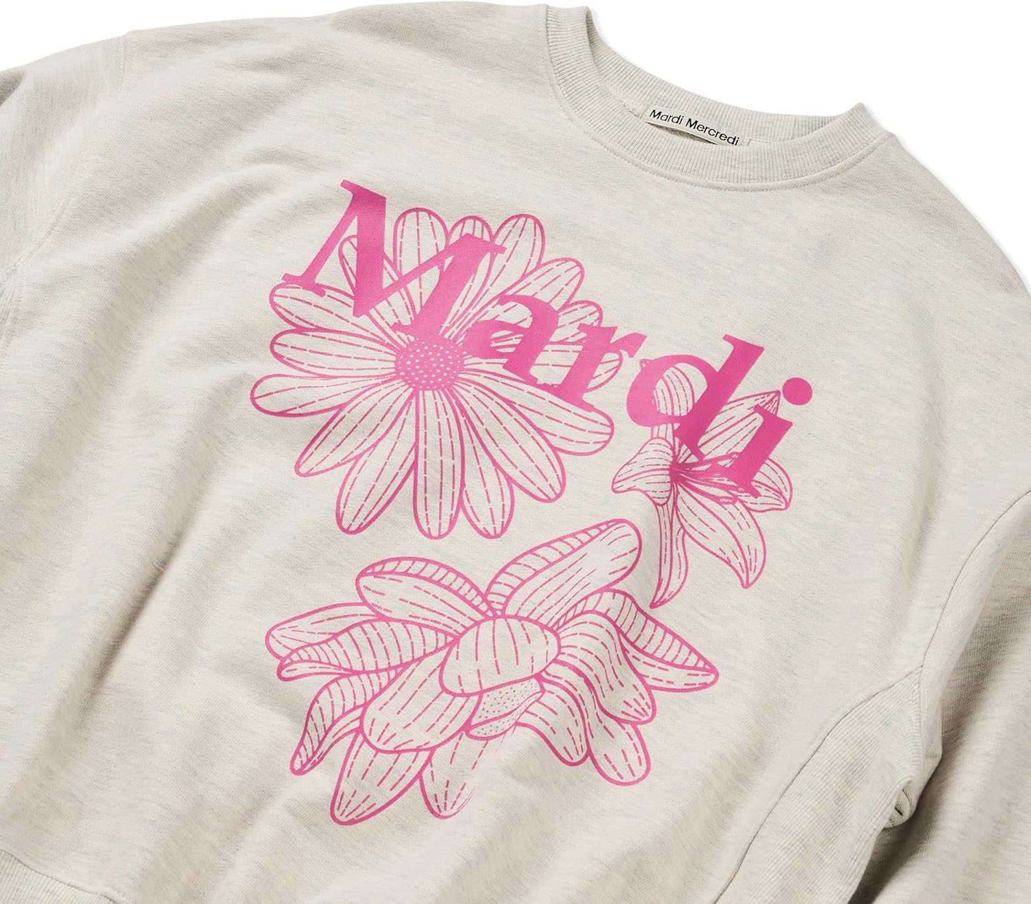 Women's TRIPLE FLOWER Graphic Sweatshirt, 100% Cotton, Relaxed Fit Crewneck, Bold Triple Daisy Print