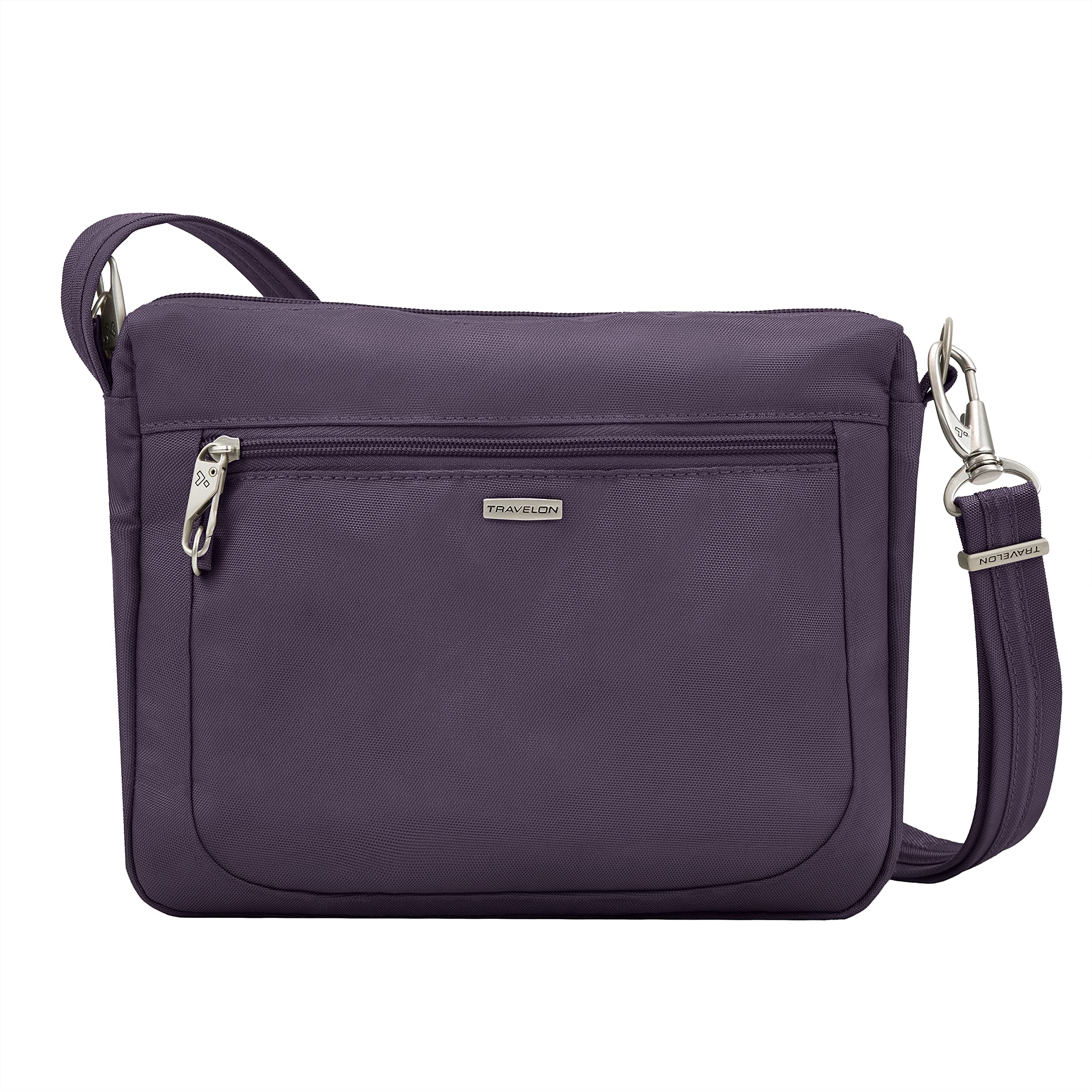 Travelon Unisex Anti-Theft Classic Small East/West Crossbody, Fioletowy, Rozmiar Uniwersalny
