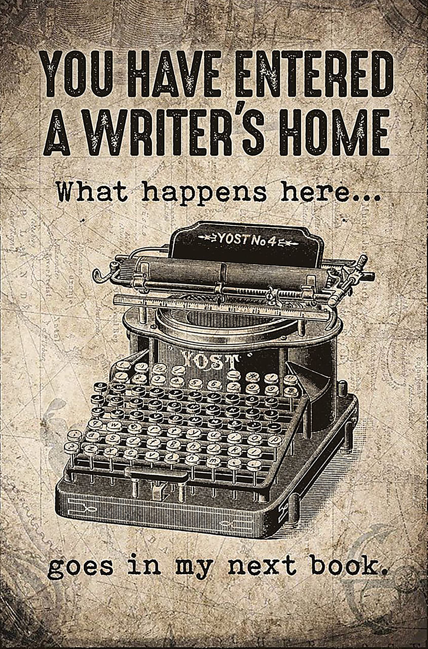 Homeoanimal You Have Entered A Writer S Home Vintage Style Metal Tin Sign Home,Living Room,Kitchen,Dining Room,Bedroom,Farmhouse,Wall Decoration 8" X12"