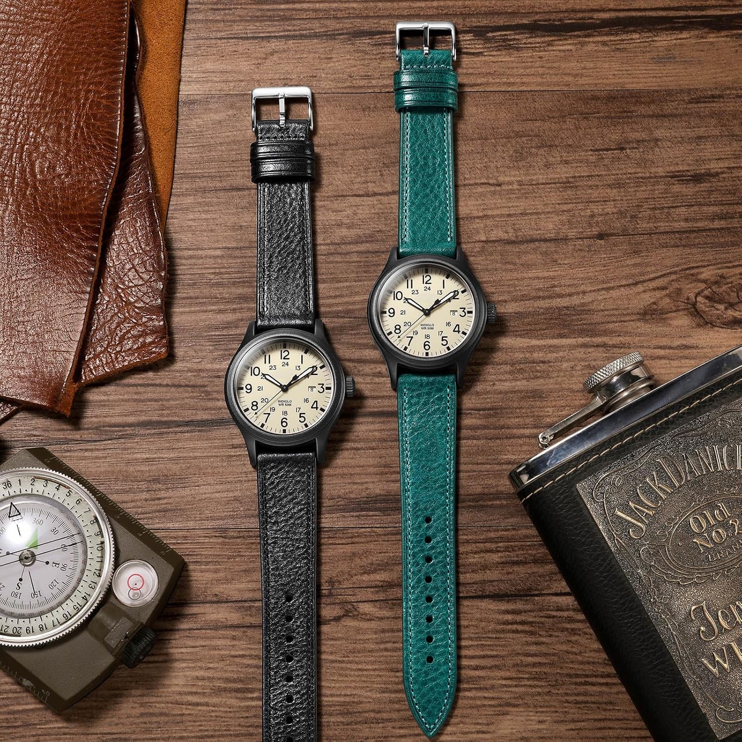 Getalia Italian leather Watch Band Tuscany Natural Vegetable-Tanned Full Grain Genuine Leather,18mm 19mm 20mm 21mm 22mm Quick Release Replacement Watch Straps for Men and Women Thin and Soft