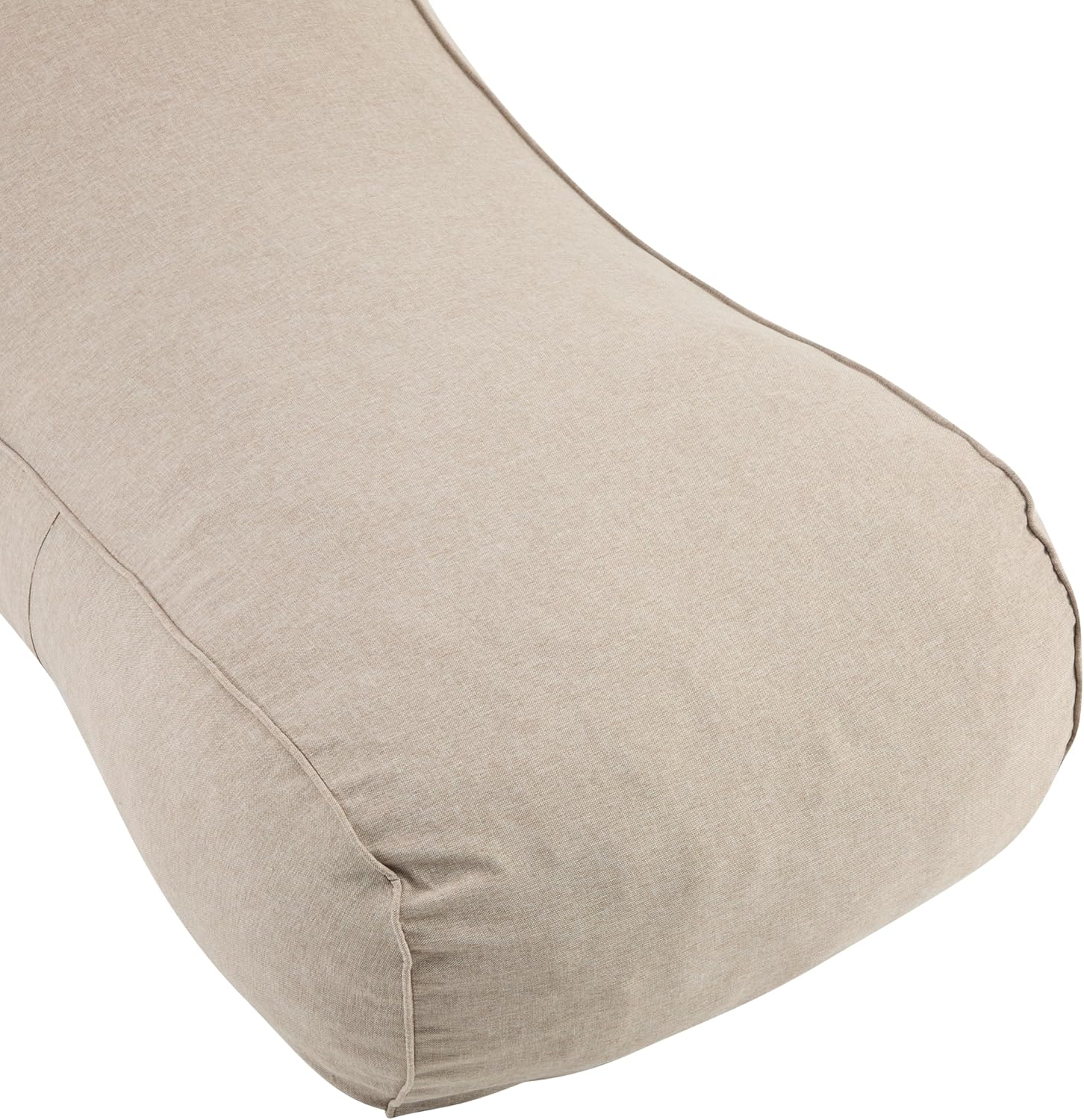 Merax Outdoor Bean Bag Chairs with Headrest Set of 2, 71" Lounger Chair for Adults Bean Bag Bed with Foam Filled for Patio Pool Balcony & Desk, Beige Fabric Outside Beanbag Chair, Beige
