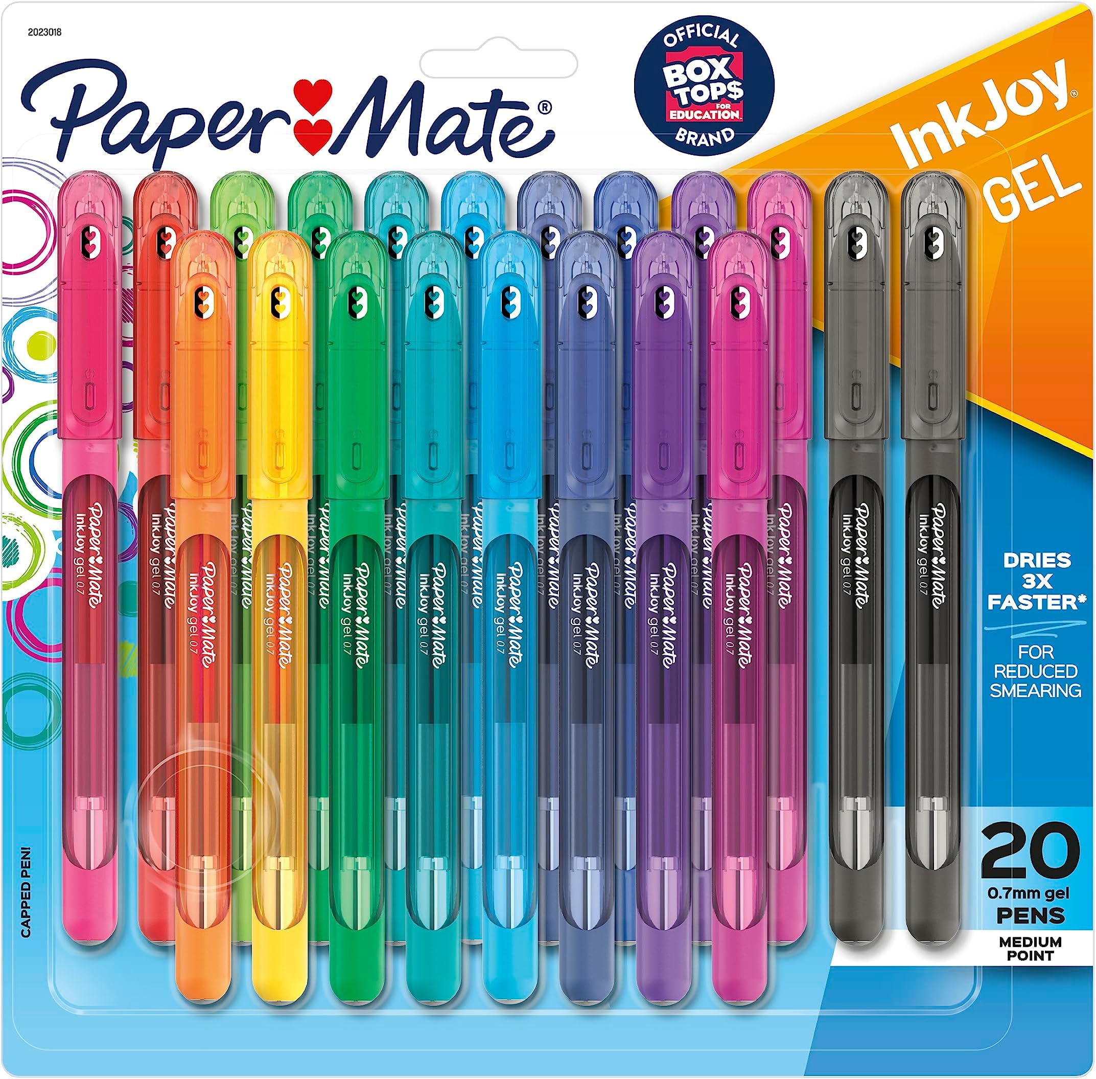 PAPER MATE Ink Joy 0.7 mm Medium Point Capped Gel Pens, 20 Count, (Multicolour)