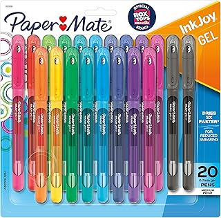 PAPER MATE Ink Joy 0.7 mm Medium Point Capped Gel Pens, 20 Count, (Multicolour)