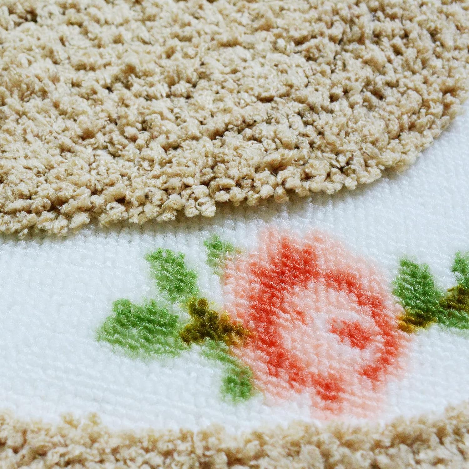 Rose Rug Super Soft Bathroom Floral Rug Non Slip Bedside Kitchen Mat Shaggy Doormat Carpet Absorbent Shower Oval Area Rug for Living Room Bedroom 17.71x49.21 Inch Coffee