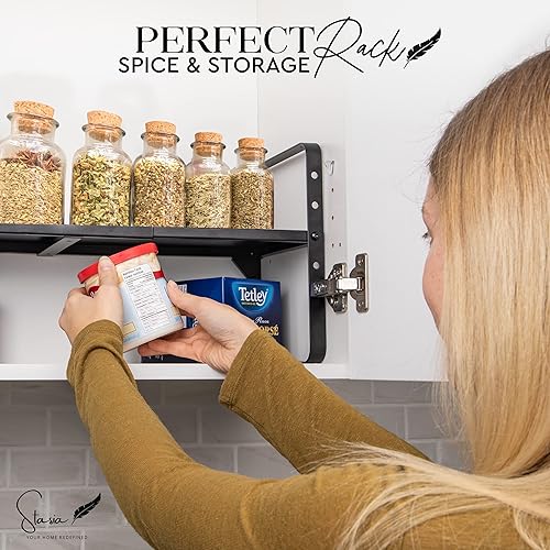 Miniatura 5 de Organizadores de estantes de gabinete de cocina expandibles, elevador de estante de altura y ancho ajustables, estantes apilables, estante