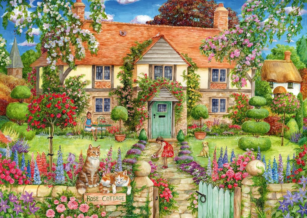 Ravensburger Rose Cottage 1000 Piece Jigsaw Puzzle, for Adults | Charming Countryside Scene, Premium Quality, Perfect Interlocking Fit, Ages 14+