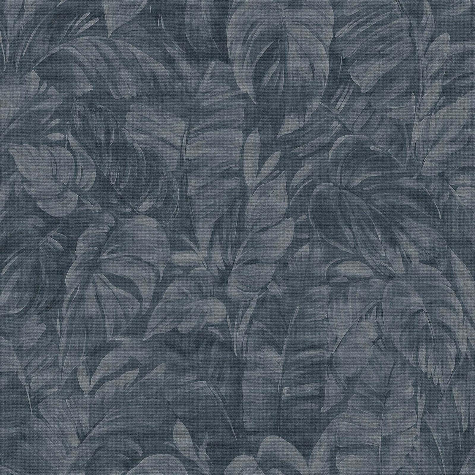 Erismann Wallpaper Folio Leaf Navy Wallpaper Textured Vinyl