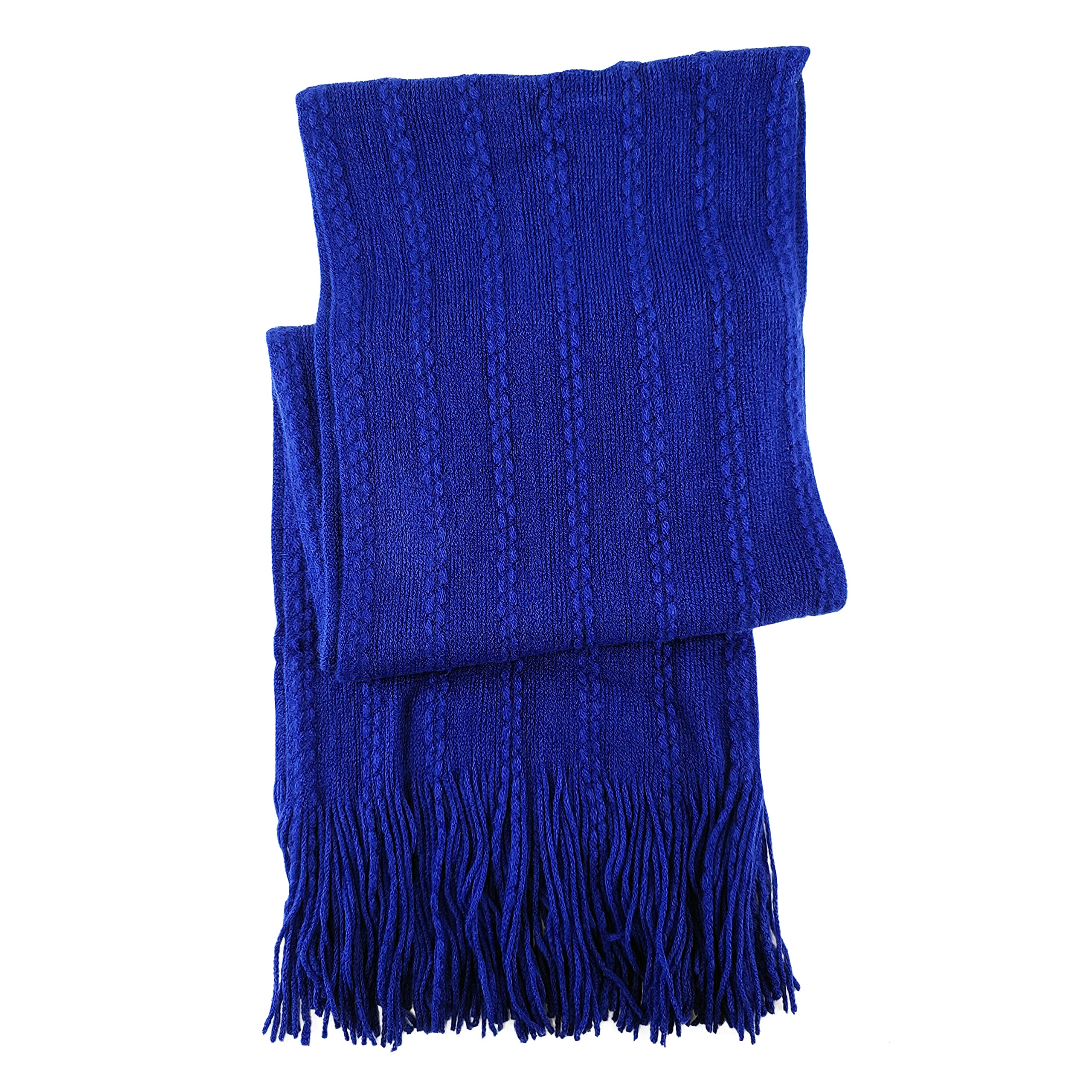 BRUCERIVER Sciarpa e guanti da donna a maglia con funzione touch screen cashmere sensazione cavo design (Royal Blue Touchscreen)
