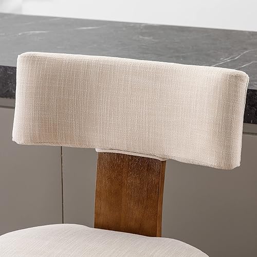 Miniatura 4 de RIVOVA Juego de 2 taburetes de bar de ratán de 26 pulgadas, taburetes de bar de altura de mostrador, taburetes de cocina modernos con respaldo