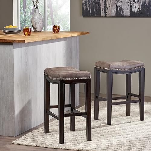 Miniatura 4 de Studded Counter Stool MP2 Set of 2 Dining Chairs Table & Chair Sets Foldable Bar Stools for Kitchen Counter Outdoor Seating,Grey