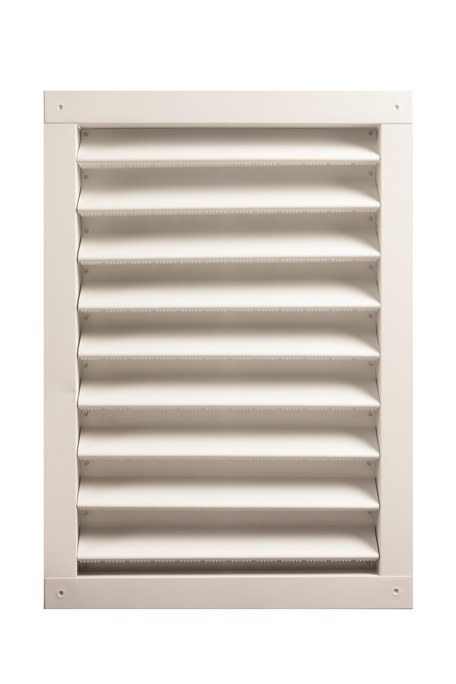 GAF Master Flow DA1424W - Rejilla de ventilación estática de aluminio de 14 x 24 pulgadas, construcción duradera de una sola pieza, acabado blanco, para entrada/escape del ático, instalación empotrada