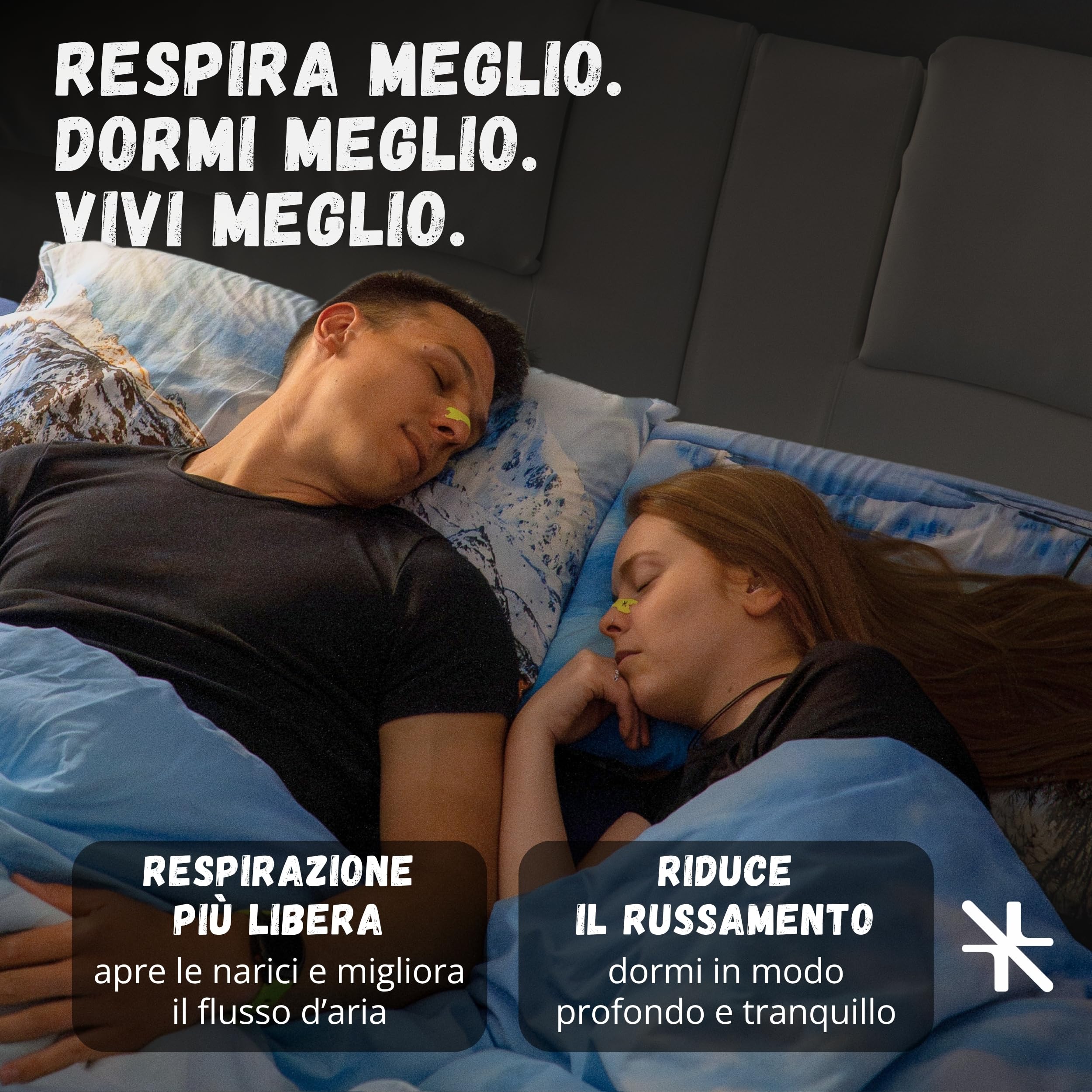 ORYA, 30 Cerotti Nasali Antirussamento e per lo Sport, Dilatatore Nasale per Respirare Meglio, Riduce il Russamento, Nero