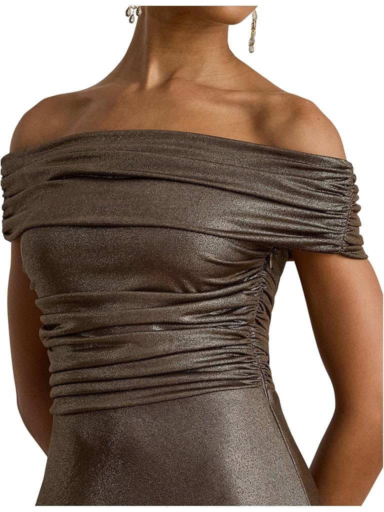 Unknown Color Lauren Ralph Lauren Metallic Off-The-Shoulder Cocktail Dress