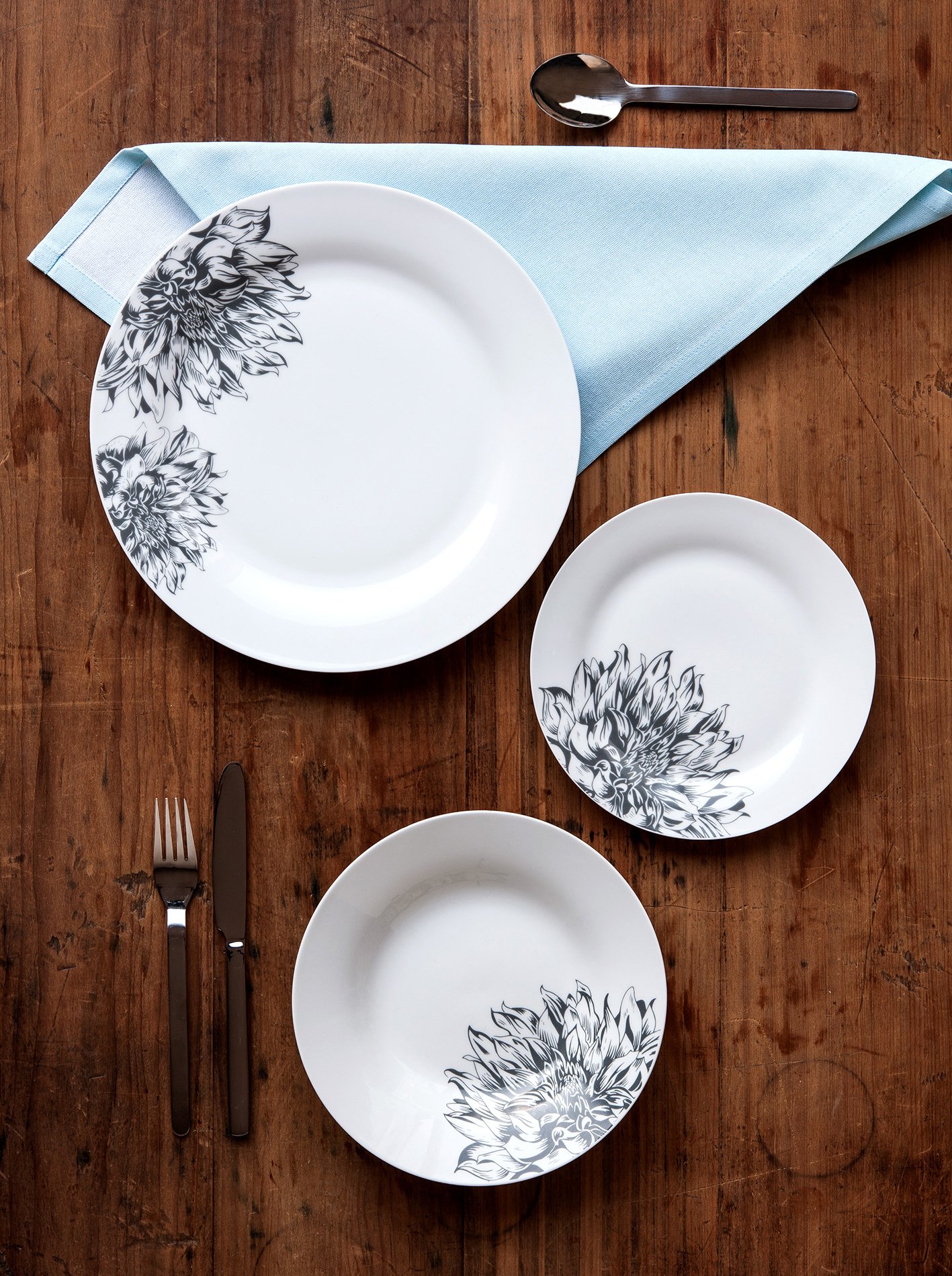 Premier Housewares Service de table 12 pièces blanc/noir