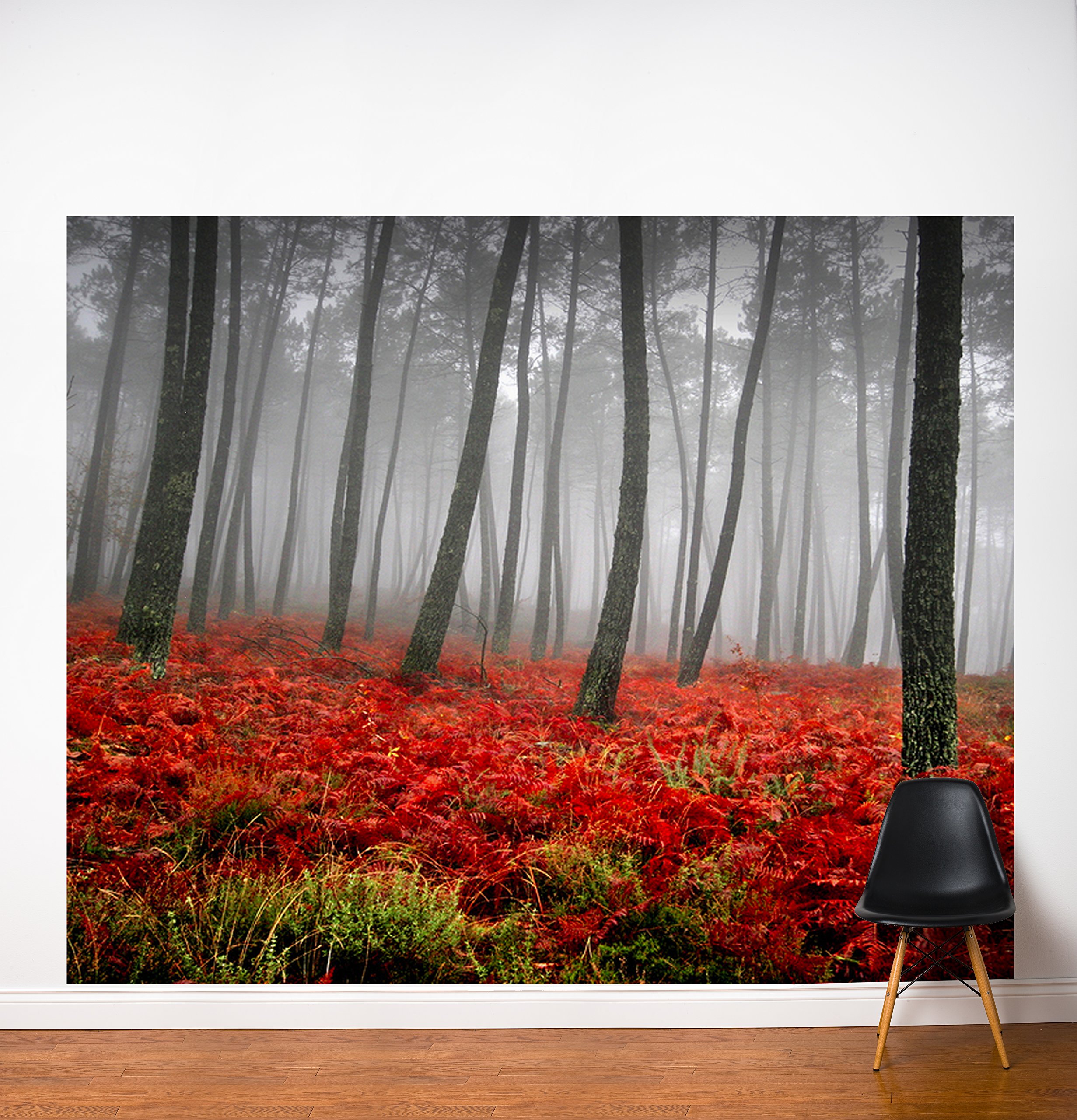 AdzifRed Bed Wall Mural, Multicolored