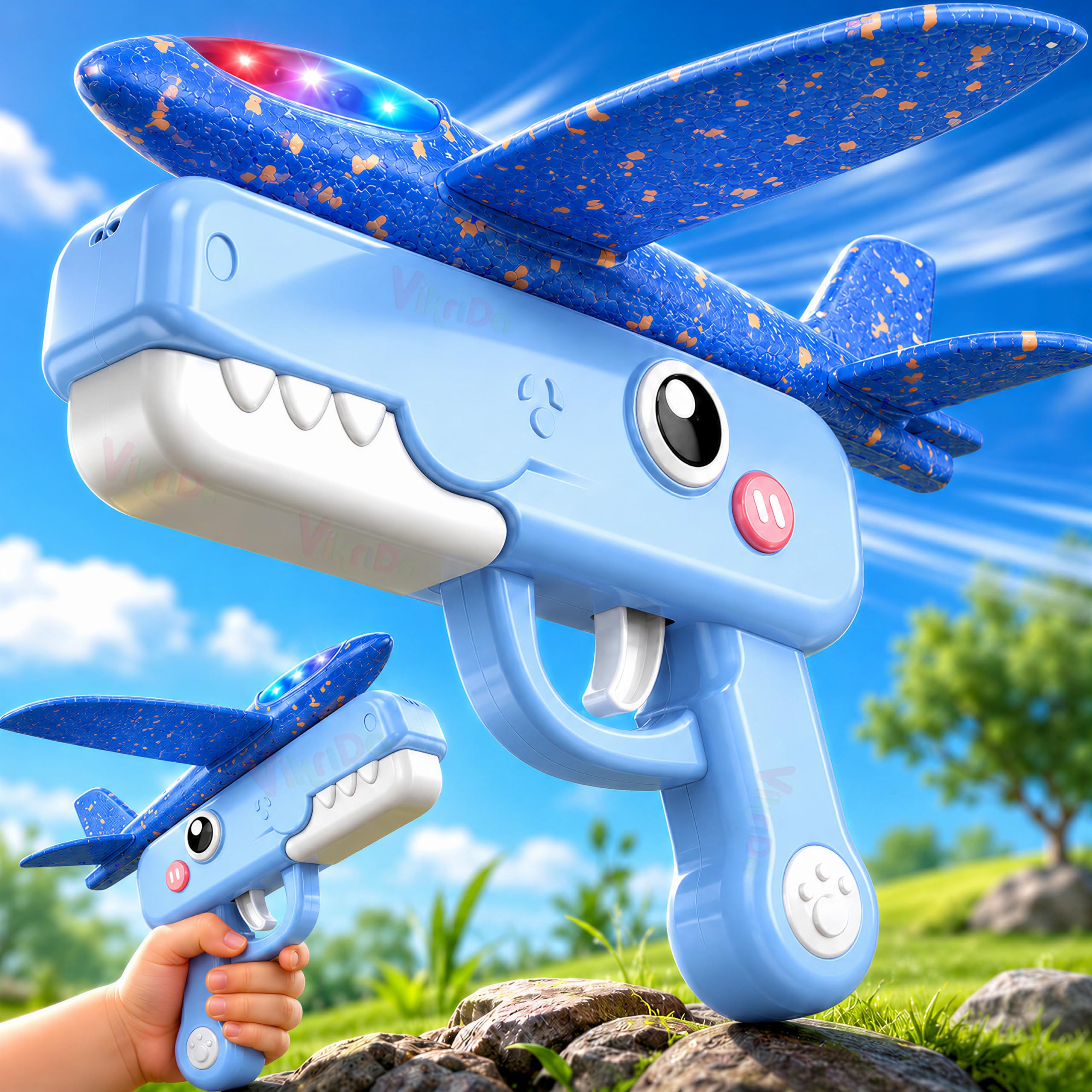 Dinosaur Airplane Launcher Gun Toy - Kids Fun! -1