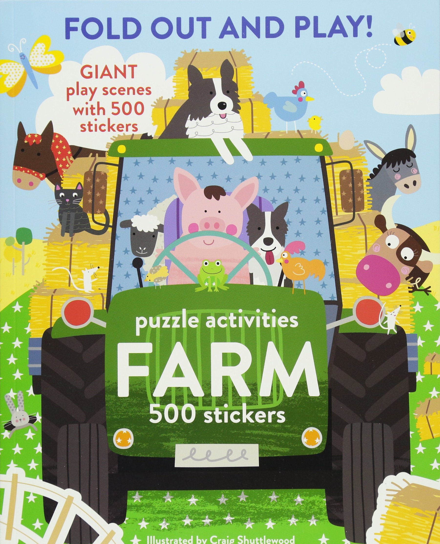 Fold Out and Play Farm: Giant Sticker Scenes, Puzzle Activities, 500 Stickers (Stickerworld)