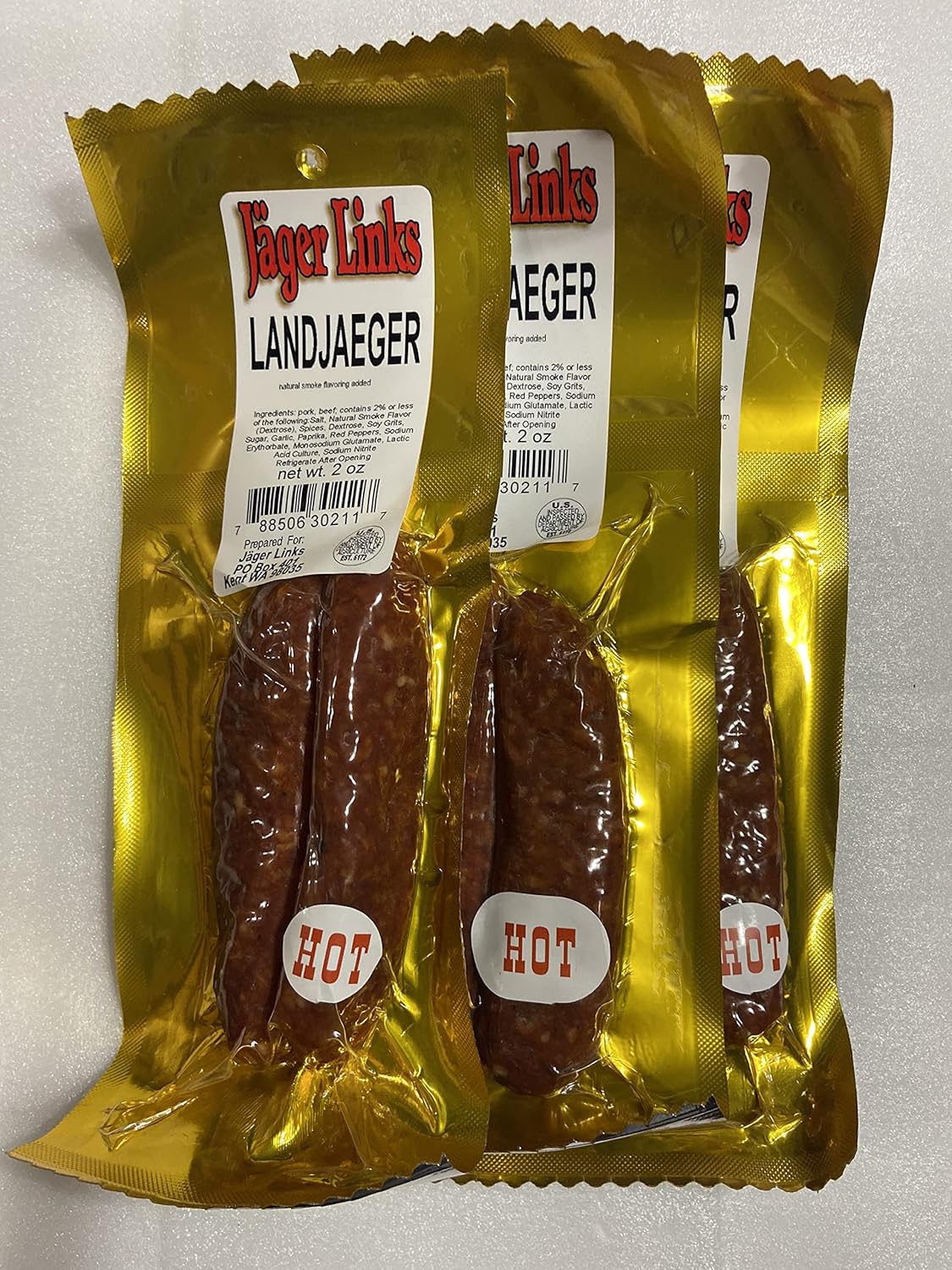 VLA Jaeger Links Landjaeger Bavarian Style German Sausage