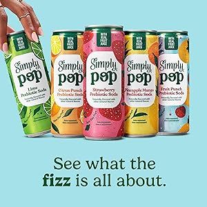 Simply POP Prebiotic Soda Lime Cans, 12 fl oz, 12 Pack