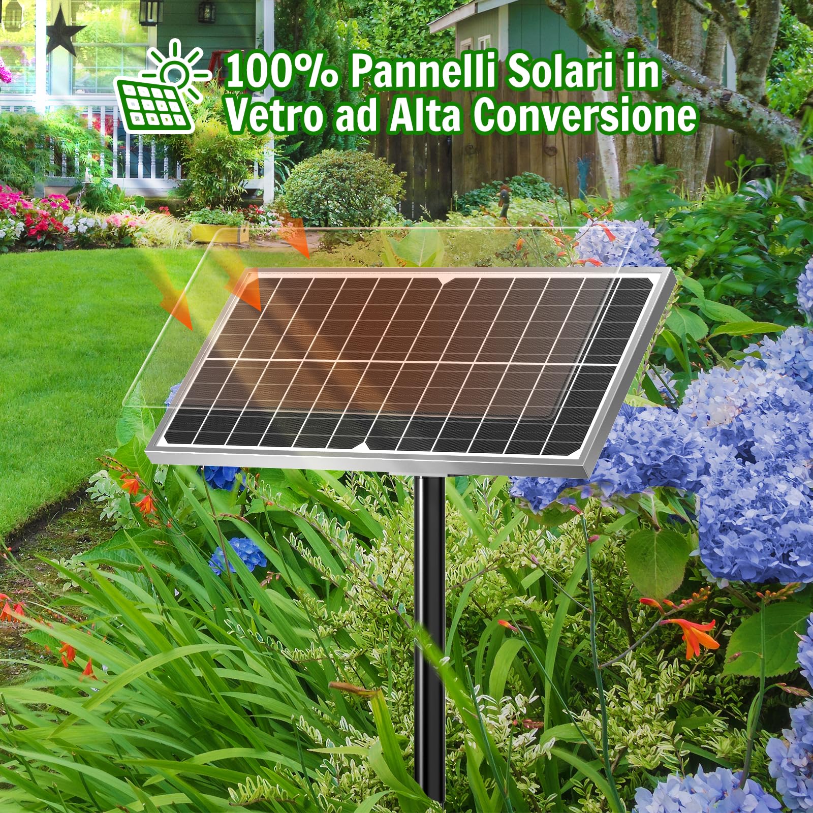 AMZtime 15W Fontana Solare, 2024 Aggiornato Fontana Solare per Esterno, Pompa Stagno Solare per Esterno, Pompa Solare per Bagno Uccelli, Stagno, Giardino, All'aperto e al coperto