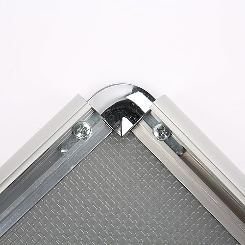 Miniatura 6 de M&T Displays - Marco para póster de 18 x 24 pulgadas, color plateado, perfil de aluminio de 1 pulgada, carga frontal, montaje en pared, fotos,