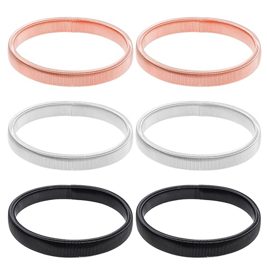 6 Pieces Shirt Sleeve Holders Stretchy Metal Armbands Anti-Slip